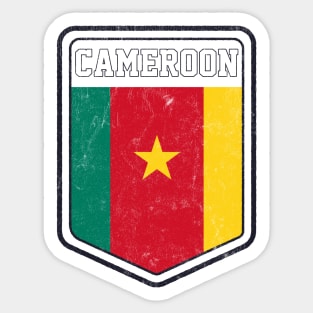 Cameroon // Vintage Look Flag Design Sticker